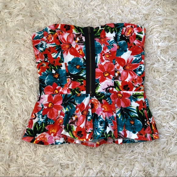 Tops - Floral Tube Crop Top